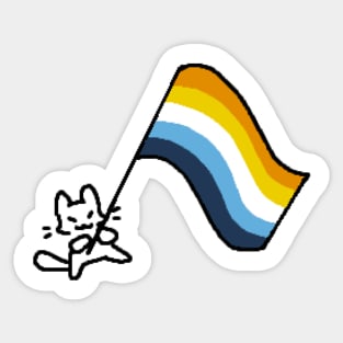 aroace flag kitty Sticker